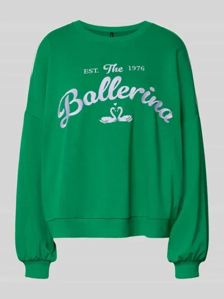 Bluza oversize z mieszanki bawełny model JAMIE' Vero Moda zielona