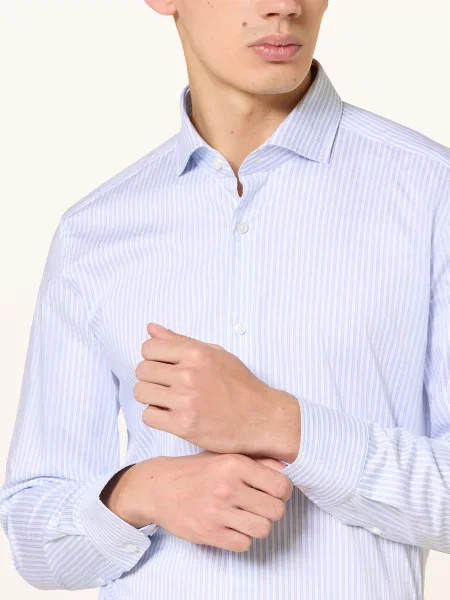 Boss Košile Hank Slim Fit tmavě modrá bílá