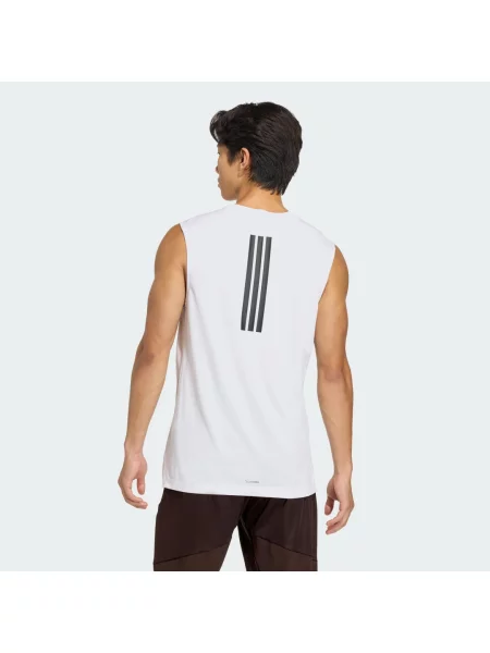 KOSZULKA BEZ RĘKAWÓW POWER 3 STRIPES biała