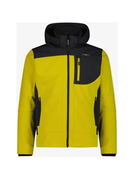 Kurtka CMP Zip Hood Softshell z odpinanym kapturem żółty 56 czarny