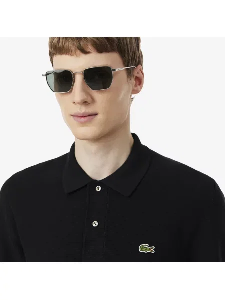 Lacoste Classic Fit Dzianinowa Koszulka Polo czarny