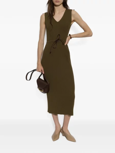 Cu centură rochie midi Max Mara verde