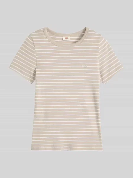 T-shirt o kroju slim fit z mieszanki bawełny Levi's beżowa