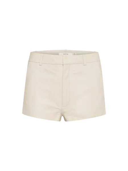 Gestuz szorty skórzane gładkie high waist biały