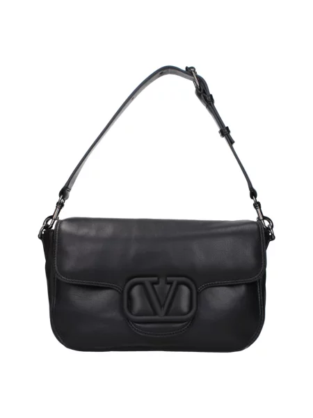 Torebka Valentino Garavani skórzana z logo czarna