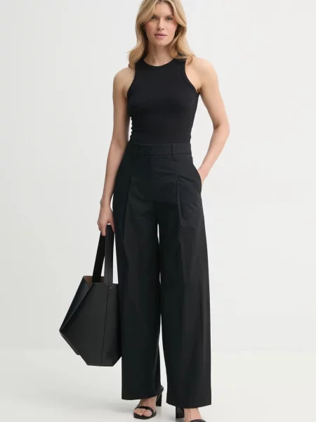 A.L.C. spodnie szerokie high waist czarny