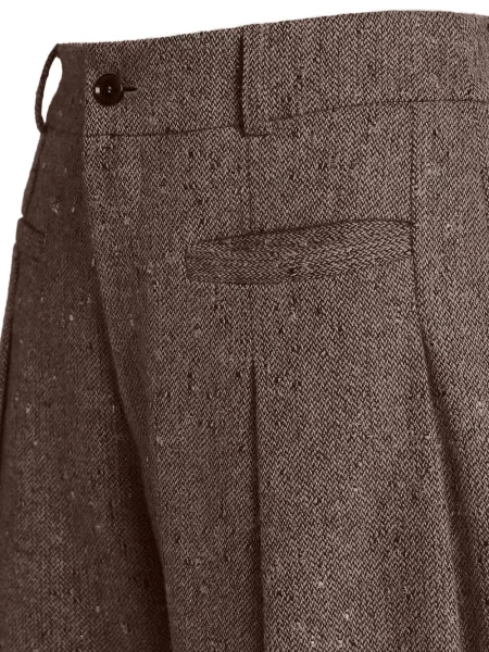 Bouclé pantaloni Kiton maro