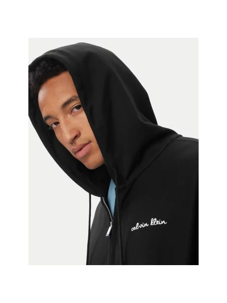 Calvin Klein Jeans Tepláková bunda azúrová biela čierna