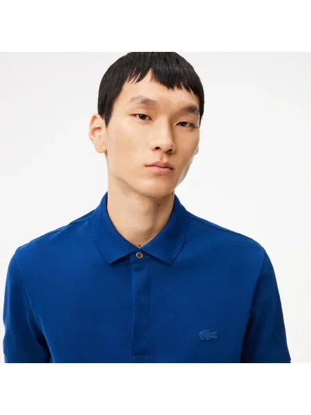 Lacoste Elegancka Koszula Polo Paris Z Elastycznej Bawełny granatowa