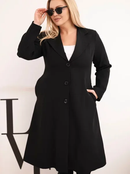 Gulerat haină de mazăre Kesi Włoski negru