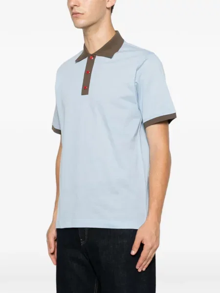 Scurt tricou polo Kiton albastru
