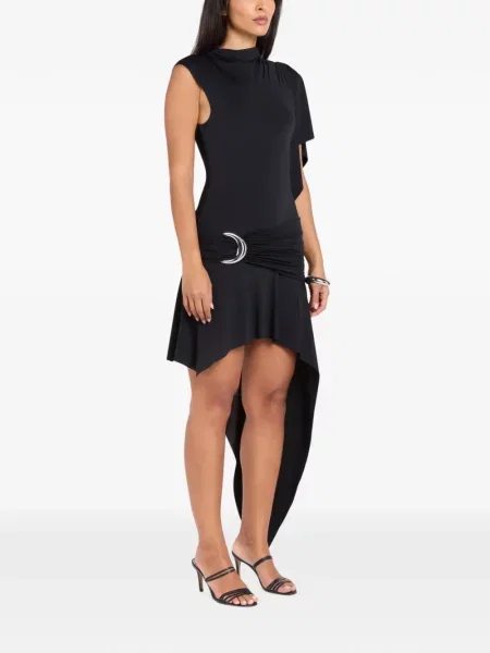Rochie mini De La Vali cu volane asimetrică negru