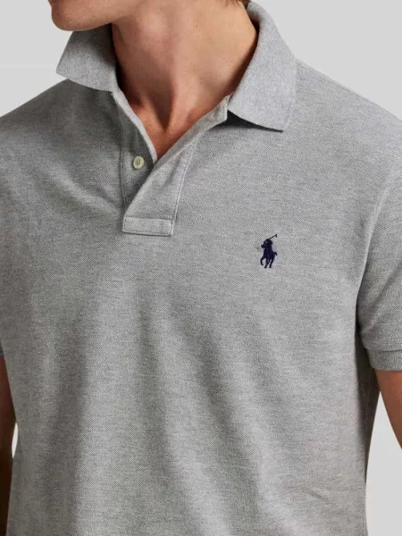 Dzianinowe polo Polo Ralph Lauren z siateczki szare