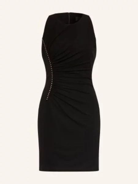 Versace Sukienka Koktajlowa Z Dżerseju Z Kamieniami Ozdobnymi schwarz czarna