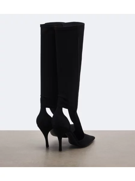 Cizme Alaïa din piele de căprioară negru