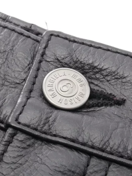 Fustă din piele Mm6 Maison Margiela negru