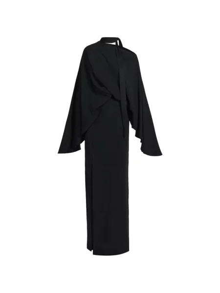 Rochie maxi Taller Marmo asimetrică drapată negru