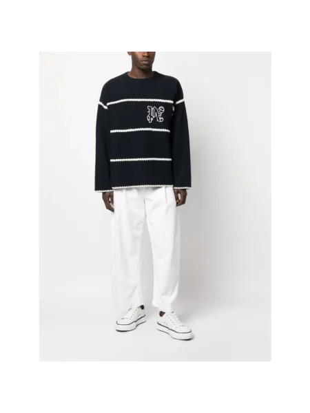 Sweter Palm Angels wełniany w paski niebieski