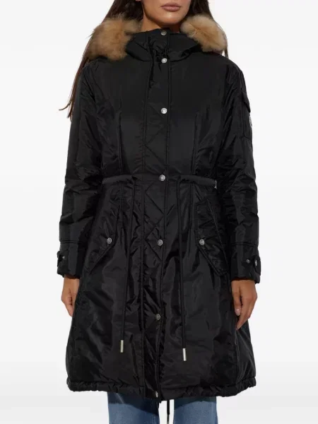 Geacă parka Moncler cu glugă negru