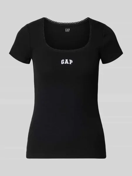 T-shirt z wyhaftowanym logo Gap czarna