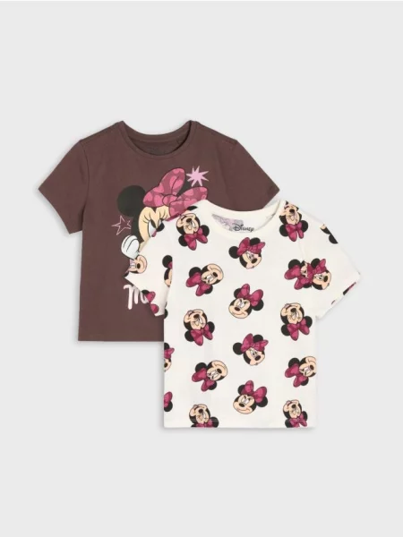 Sinsay trička s potiskem 2 ks Minnie Mouse vícebarevná