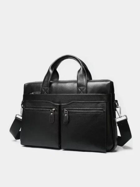 Кожаная сумка для ноутбука Royalbag черная