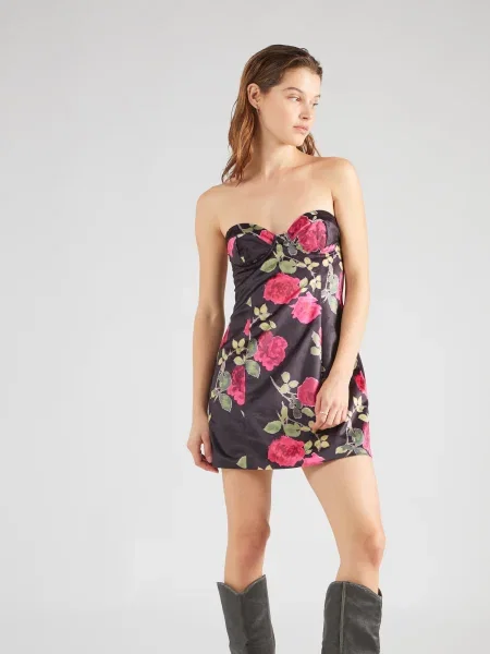 Nasty Gal Koktélruhák zöld / piros fekete