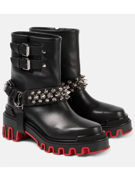 Cizme scurte Christian Louboutin din piele negru