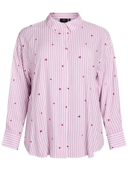 Zizzi Bluză de noapte mauve alb