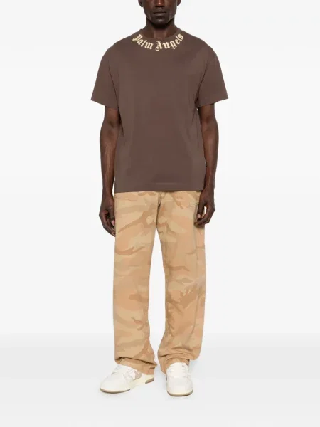 Tricou Palm Angels cu imagine maro
