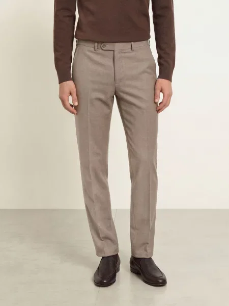 Digel Spodnie Garniturowe Sergio Modern Fit beige beżowe
