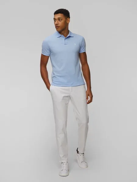Koszulka polo o kroju slim fit z czystej bawełny Polo Ralph Lauren niebieska