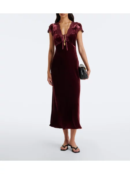 Rochie midi Rixo de catifea