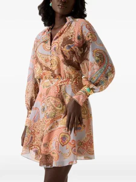 Rochie Guess cu imagine cu model paisley roz
