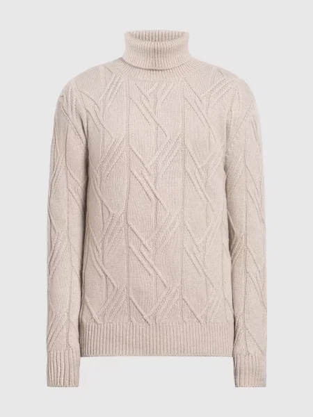 Светр з кашеміру в фактурний візерунок Cashemere&whisky бежевий