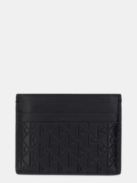 Usnjen etui za kartice Calvin Klein črna