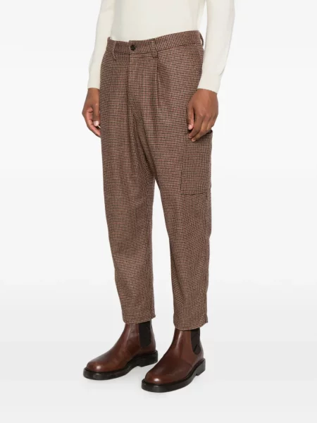 Pantaloni Eleventy cu model pepito conici maro
