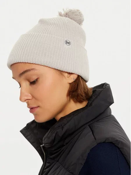 Zimní čepice BUFF Knitted Renvi birch gray šedý