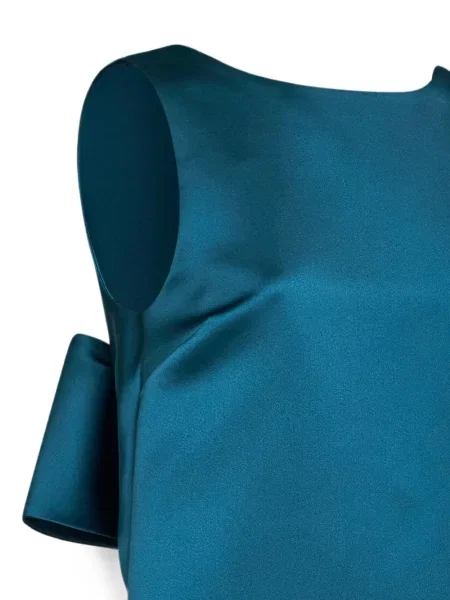 Rochie mini Max Mara cu funde fără mâneci albastru