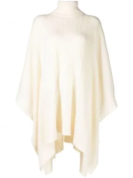 Poncho Madeleine Thompson tricotate alb