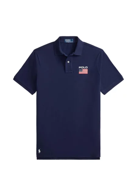 Tricou polo Polo Ralph Lauren cu broderie țesut din material terry verde
