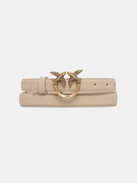 Pinko De piele curea LOVE BERRY bej