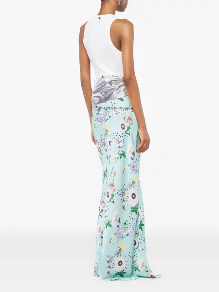 Fustă Rabanne cu model floral albastru