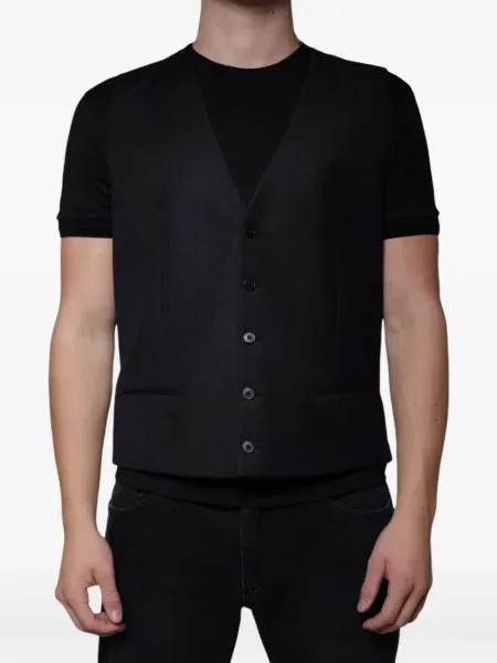 Vestă Dolce & Gabbana cu decolteu în V clasică negru