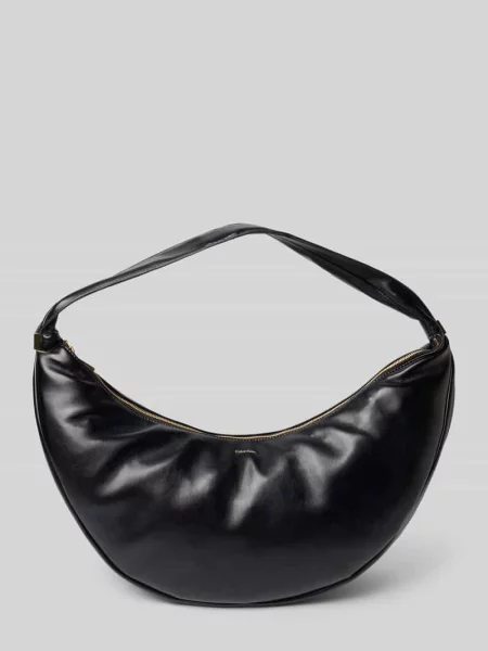Torba z uchwytami i detalem z logo Calvin Klein czarna