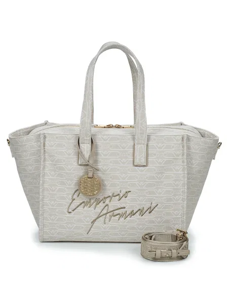 Shopper kabelka Emporio Armani béžová