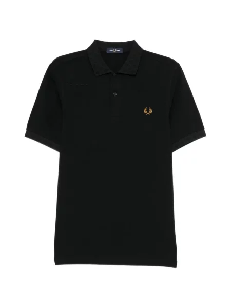 Tricou polo Fred Perry din jacard negru
