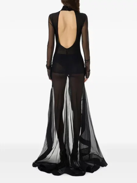 Rochie maxi Blumarine cu broderie negru