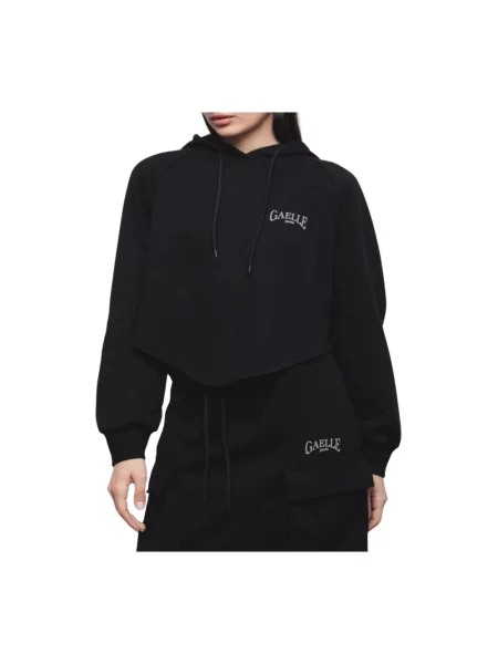 Bluza z kapturem Gaëlle Paris z kapturem z logo czarna