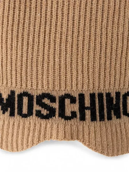 Fular Moschino tricotate cu autograf maro